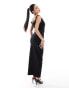 Simmi slinky twist strap cami bodycon maxi dress in black