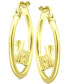 ფოტო #3 პროდუქტის Mom Small Hoop Earrings in 18k Gold-Plated Sterling Silver, 0.75", Created for Macy's