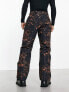 Фото #2 товара Threadbare ski trousers co-ord in black & orange print