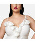 ფოტო #3 პროდუქტის Plus Size Orchid Mesh 3D Flower Midi Bodycon Dress