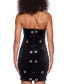 Juniors' Strapless Notch-Neck Embellished Bodycon Dress