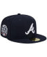 Фото #1 товара Men's Navy Atlanta Braves 2021 World Series Team Color 59FIFTY Fitted Hat