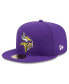 ფოტო #3 პროდუქტის Men's Purple Minnesota Vikings Main Patch 59FIFTY Fitted Hat