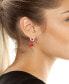 ფოტო #2 პროდუქტის Faux Stone Cherry Charm Huggie Earrings