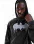 ASOS DESIGN oversized unisex hoodie with batman print in washed black