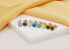 Charming gold-plated stud earrings with synthetic opals EA579Y