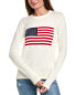 Фото #1 товара Two Bees Cashmere American Flag Cashmere-Blend Sweater Women's White Xl