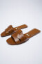 Фото #47 товара Сандалии кожаные со скрещенными деталями на плоской подошве ZARA