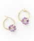 ფოტო #1 პროდუქტის Amethyst Gold-Tone Small Hoop Earrings