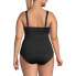 Фото #6 товара Plus Size Chlorine Resistant V-Neck Wrap Underwire Tankini Swimsuit Top Adjustable Straps