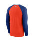 Фото #4 товара Мужская футболка Nike Гейм Аутентик Коллекшн Раглан с длинным рукавом в цветах Оранжевый и Королевский для Нью-Йорк Метс