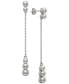 ფოტო #1 პროდუქტის Cultured Freshwater Button Pearl (4-6mm) Linear Chain Drop Earrings in Sterling Silver, Created for Macy's