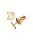 ფოტო #6 პროდუქტის 14K Gold-Dipped Initial Button Earrings