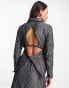 Фото #4 товара COLLUSION crinkle cut out shirt co-ord in grey