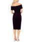 ფოტო #5 პროდუქტის Women's Velvet Off-The-Shoulder Midi Dress