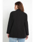 Plus Size Long Relaxed Blazer totally black, 18 - фото #3