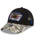Men's Black-Camouflage Buffalo Bills 2021 Salute To Service Trucker 9FORTY Snapback Adjustable Hat
