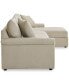 Wrenley 134" 3-Pc. Fabric Sectional Chaise Sleeper Sofa, Created for Macy's