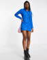 Фото #8 товара Daisy Street bubble fitted shirt dress in cobalt