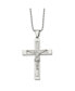Фото #1 товара Chisel polished Laser Cut Crucifix Pendant on a Ball Chain Necklace