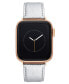 Фото #1 товара Ремешок для часов Anne Klein Серебристый Ананасные Кожаный Band Совместимый с Apple Watch 42/44/45/Ultra/Ultra 2