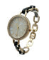 ფოტო #3 პროდუქტის Black Bracelet Style Metal and Tortoise Women Watch