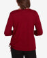 ფოტო #2 პროდუქტის Runway Ready Women's Melange Crew Neck Top With Detachable Necklace