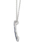 ფოტო #4 პროდუქტის Denim Ombré Sapphire (3/8 ct. t.w.) & White Sapphire Accent Crescent Moon 18" Pendant Necklace in 14k White Gold