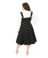 ფოტო #2 პროდუქტის Plus Size Black & Pink Heart Amma Suspender Swing Skirt