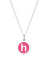 ფოტო #12 პროდუქტის Mini Initial Pendant Necklace in Sterling Silver and Hot Pink Enamel, 16" + 2" Extender