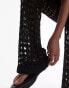 Фото #4 товара Topshop knitted crochet trousers in black