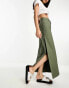 Фото #1 товара ASOS DESIGN chino maxi skirt with split in khaki