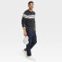 Фото #2 товара Men's Striped Hooded Pullover Sweater - Goodfellow & Co Dark Gray M