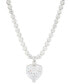 Фото #1 товара Cubic Zirconia Heart & Bezel-Set 18" Pendant Necklace in Sterling Silver