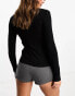 Фото #3 товара Edited square neck rib knit top in black