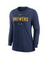 Women's Navy Milwaukee Brewers Authentic Collection Legend Performance Long Sleeve T-shirt