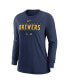 ფოტო #3 პროდუქტის Women's Navy Milwaukee Brewers Authentic Collection Legend Performance Long Sleeve T-shirt