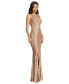 ფოტო #3 პროდუქტის Women's Iris Sequined Side-Slit Gown