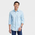 Фото #1 товара Men's Performance Dress Long Sleeve Button-Down Shirt - Goodfellow & Co Blue M