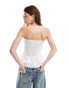 Фото #3 товара ASOS DESIGN shirred bandeau tie front top in white