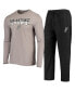 ფოტო #1 პროდუქტის Men's Gray, Black San Antonio Spurs Long Sleeve T-shirt and Pants Sleep Set