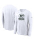Фото #3 товара Men's White Green Bay Packers Sideline Performance Long Sleeve T-shirt
