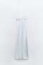 Фото #13 товара Атласное платье миди с воланами ZARA