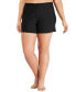 Island Escape 297917 Plus Size Slimming Beachwear Swim Shorts (Black, 24W)