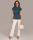 Фото #4 товара Блузка DKNY женская с коротким рукавом и складками по всей поверхности