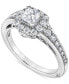 ფოტო #1 პროდუქტის Diamond Princess-Cut Halo Engagement Ring (1 ct. t.w.) in 18k White Gold