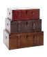 Wood Rustic Trunk, Set of 3