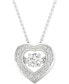ფოტო #1 პროდუქტის Diamond Heart Halo 18" Pendant Necklace (1/4 ct. t.w.) in 10k White Gold