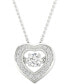 Diamond Heart Halo 18" Pendant Necklace (1/4 ct. t.w.) in 10k White Gold