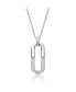 ფოტო #3 პროდუქტის Sterling Silver Cubic Zirconia Geometrical Pendant Necklace